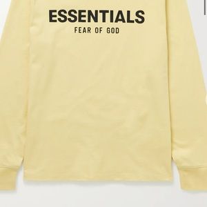 Fear of god essentials long sleeve shirt size XL 12 kids cream color